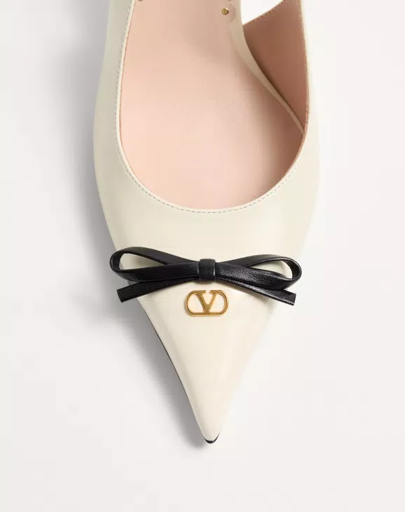 Valentino Bepointy Slingback Pump In Patent Leather And Kidskin 80Mm - Image 3